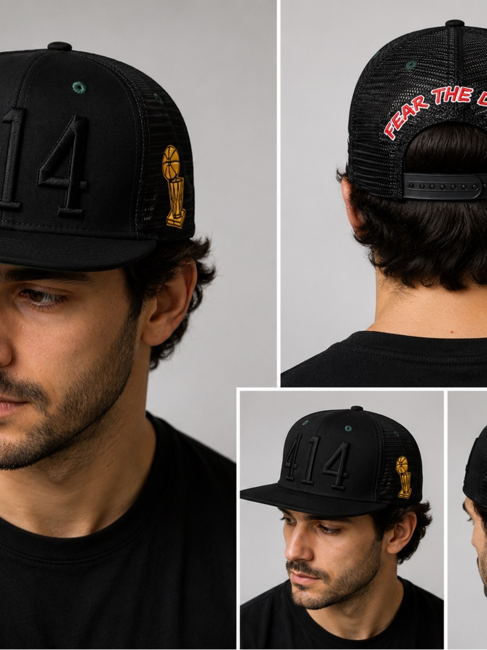 Milwaukee Bucks 414 Fear The Deer Snapback Trucker Hat Black BMO Bucks In Six